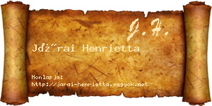 Járai Henrietta névjegykártya